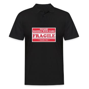 fragile - Men's Polo Shirt - black - Front - Kai (181cm)