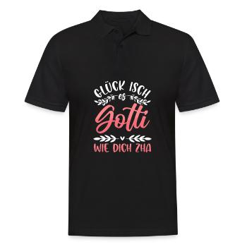 Gotti Patin - Glück Isch Es Gotti Wie Dich Zha - Männer Poloshirt - Schwarz - Vorne - Kai (181cm)