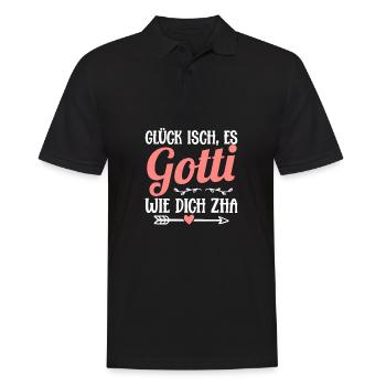 Glück Isch Es Gotti Wie Dich Zha Beschte Goti - Männer Poloshirt - Schwarz - Vorne - Kai (181cm)