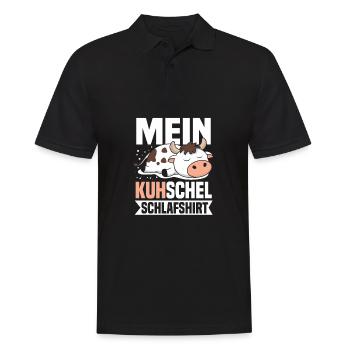 Da ist Mein Kuhschel Schlafshirt Lustiges Kuh - Männer Poloshirt - Schwarz - Vorne - Kai (181cm)