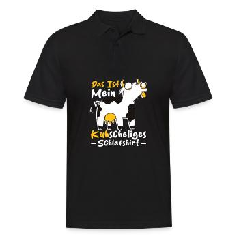 Das Ist Mein Kuhscheligs Schlafshirt - Lustiges - Männer Poloshirt - Schwarz - Vorne - Kai (181cm)