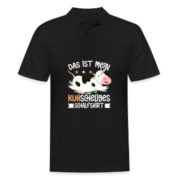 Kuh Scheliges Schlafshirt Koh Schlafanzug Süß - Männer Poloshirt - Schwarz - Vorne - Kai (181cm)