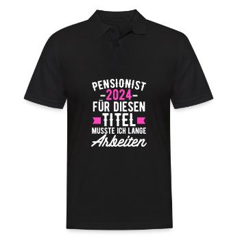 Pensionierung 2024 - Pensionsistin Für Diesen - Männer Poloshirt - Schwarz - Vorne - Kai (181cm)