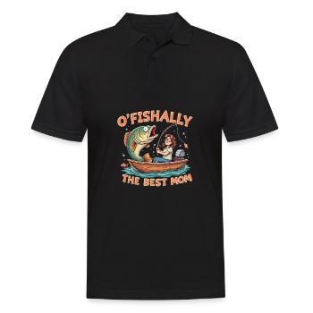Officially the Best Mom Fishing - Men's Polo Shirt - black - Front - Kai (181cm)