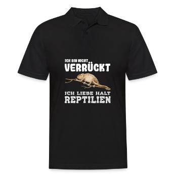 Ich bin nicht verrückt ich liebe halt Reptilien - Männer Poloshirt - Schwarz - Vorne - Kai (181cm)
