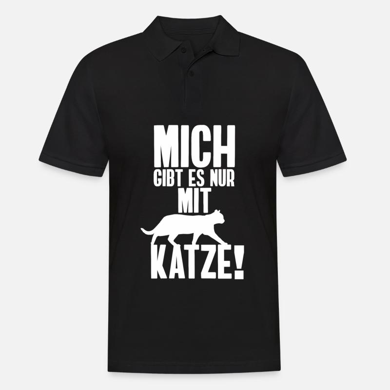 Katze, Katzen-Spruch, Kitty - Männer Poloshirt - Schwarz