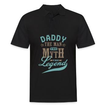 daddy man mith legend gift dad - Men's Polo Shirt - black - Front - Kai (181cm)