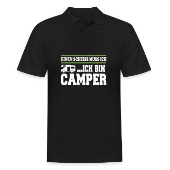 Scheiss muss ich Camping Camper - Männer Poloshirt - Schwarz - Vorne - Kai (181cm)