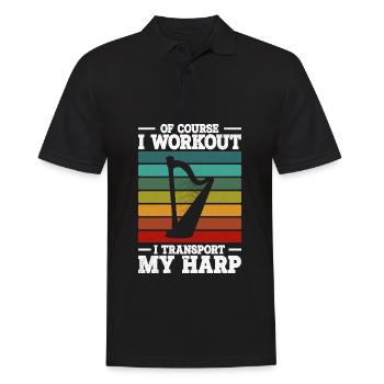 Harfe - Männer Poloshirt - Schwarz - Vorne - Kai (181cm)
