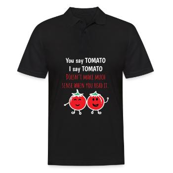 Tomato Shirt You Say Tomato I Say Funny Tee - Men's Polo Shirt - black - Front - Kai (181cm)