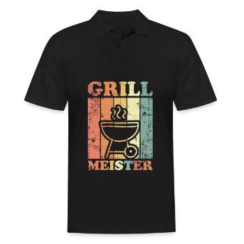 Grill master - Men's Polo Shirt - black - Front - Kai (181cm)