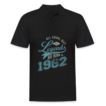 LEGEND ARE BORN IN 1962 Geburtstagsgeschenk 60 Jahre - Männer Poloshirt - Schwarz - Vorne - Kai (181cm)