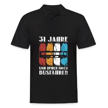 Busfahrer 31 Geburtstag Busfahren 31 Jahre - Männer Poloshirt - Schwarz - Vorne - Kai (181cm)