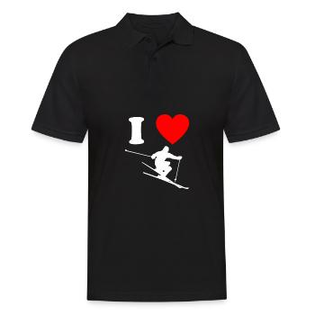 J'aime le ski cadeau de sports d'hiver - Polo Homme - noir - Devant - Kai (181cm)