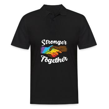 LGBTQ Black Pride Stronger Together Regenbogen Gay - Männer Poloshirt - Schwarz - Vorne - Kai (181cm)