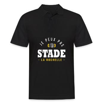 Je peux pas humour rugby la Rochelle rochelais - Polo Homme - noir - Devant - Kai (181cm)
