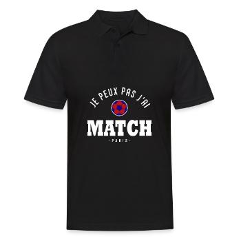 Je peux pas j ai Match football Paris - Polo Homme - noir - Devant - Kai (181cm)
