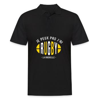 Rugby la rochelle Je peux pas supporter rochelais - Polo Homme - noir - Devant - Kai (181cm)