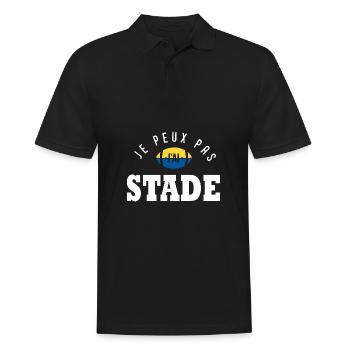 Rugby J peux pas j ai stade humour rugby clermont - Polo Homme - noir - Devant - Kai (181cm)