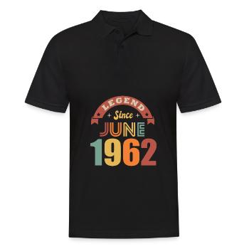 Anniversaire 60 ans legende né en juin 1962 - Polo Homme - noir - Devant - Kai (181cm)