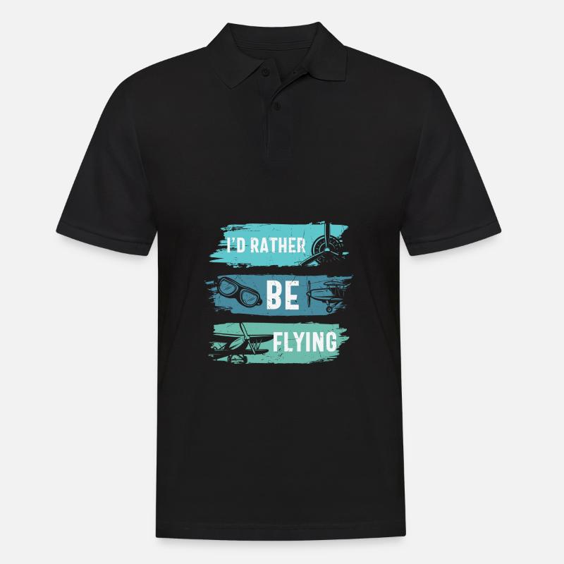 I'd rather be flying - Männer Poloshirt - Schwarz