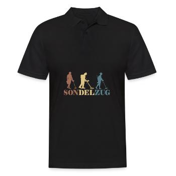 Sondelzug Sondeln Sondengänger Metalldetektor - Männer Poloshirt - Schwarz - Vorne - Kai (181cm)