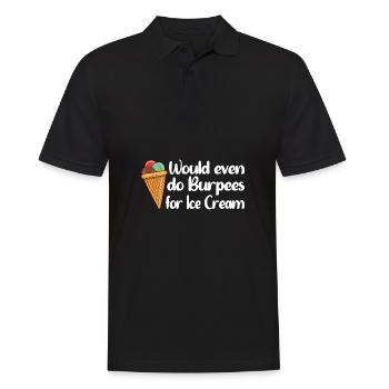 Ice Cream Summer Sports Ice Cream Joke Burpees - Men's Polo Shirt - black - Front - Kai (181cm)