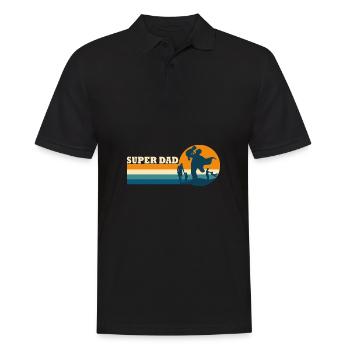 Papa superpapa cadeau fête des pères - Polo Homme - noir - Devant - Kai (181cm)