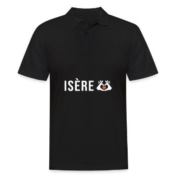 isère j aime l isère cadeau humour homme femme - Polo Homme - noir - Devant - Kai (181cm)