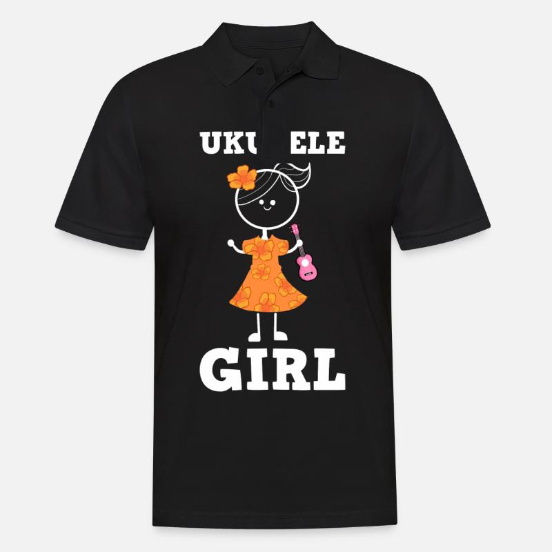 Ukulele Mädchen Mutter Tochter Tante - Männer Poloshirt - Schwarz