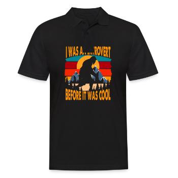 Bigfoot Sasquatch Vintage Retro Sonnenuntergang Introvertiert - Männer Poloshirt - Schwarz - Vorne - Kai (181cm)