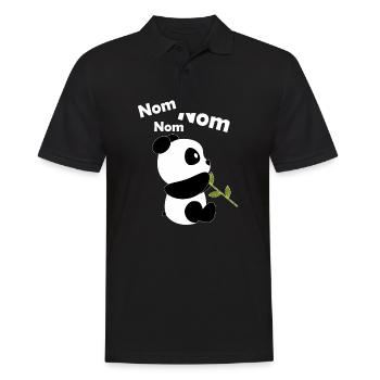 Süßer Panda Mit Bambus | Nom Nom Pandabär Design - Männer Poloshirt - Schwarz - Vorne - Kai (181cm)