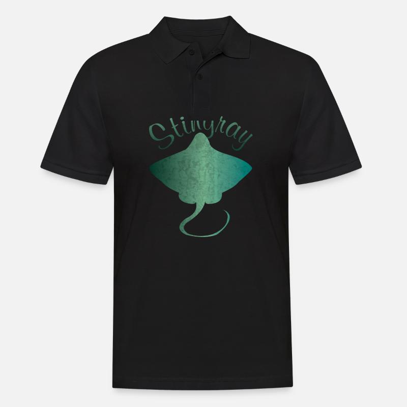 Rochen Stechrochen Stachelrochen Geschenk - Männer Poloshirt - Schwarz