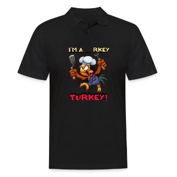 I m a Gurkey Turkey Chef Kids - Men's Polo Shirt - black - Front - Kai (181cm)