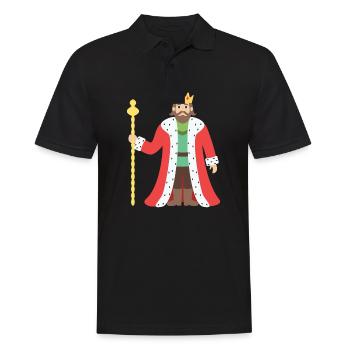 king - Men's Polo Shirt - black - Front - Kai (181cm)