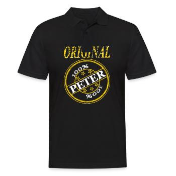 my name is Peter Original Peter 100% Peter - Men's Polo Shirt - black - Front - Kai (181cm)