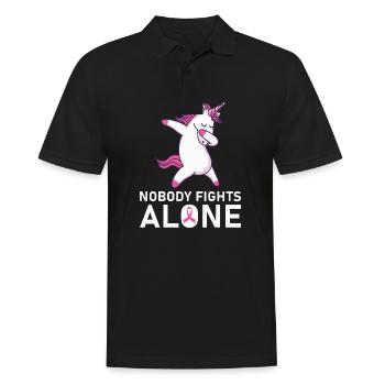 Personne ne lutte seul contre le cancer du sein - Polo Homme - noir - Devant - Kai (181cm)
