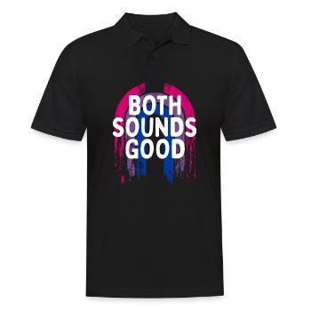 Both Sounds Good Bisexual LGBTQ Bi Pride Funny - Men's Polo Shirt - black - Front - Kai (181cm)