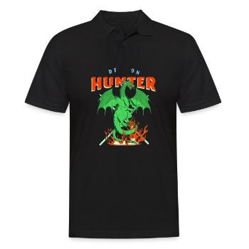 Dragon Spits Fire Gift Cartoon Character - Men's Polo Shirt - black - Front - Kai (181cm)