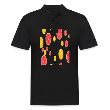 Obst Orange Orangensaft Geschenk Obst ist gesund - Männer Poloshirt - Schwarz - Vorne - Kai (181cm)