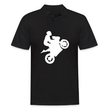 Motocross Motorbike Riding Stunt Cascade Gift - Men's Polo Shirt - black - Front - Kai (181cm)
