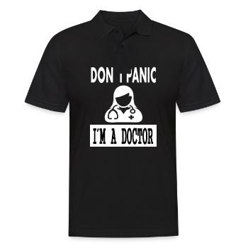 Pas de panique, je suis médecin, je suis médecin, cadeau - Polo Homme - noir - Devant - Kai (181cm)