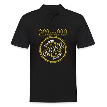 Jahr 2000 geboren Geburtstag feiern 23. Geburtstag - Männer Poloshirt - Schwarz - Vorne - Kai (181cm)