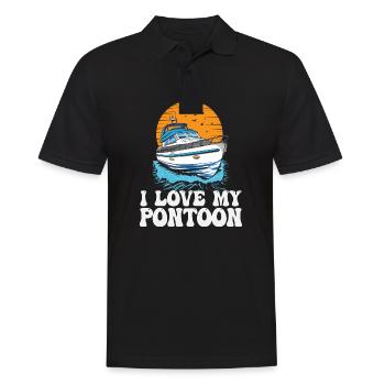 I Love My Pontoon Motorboat Owner Pontoon King - Männer Poloshirt - Schwarz - Vorne - Kai (181cm)
