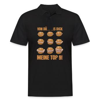 Leberkäse Top 9 Bayrisch Leberkässemmel - Männer Poloshirt - Schwarz - Vorne - Kai (181cm)