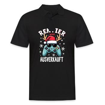 Rentier war ausverkauft gamer - Männer Poloshirt - Schwarz - Vorne - Kai (181cm)
