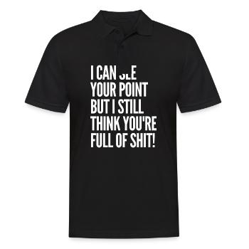Deine Perspektive ist scheiße Zitate - Männer Poloshirt - Schwarz - Vorne - Kai (181cm)