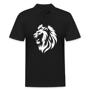 Lion Head Silhouette - Men's Polo Shirt - black - Front - Kai (181cm)