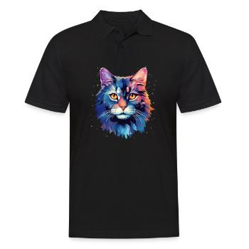Beau chat pour les fans de chats, cadeau pour chat - Polo Homme - noir - Devant - Kai (181cm)