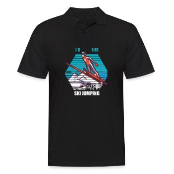 I´d rather be ski jumping winter sport ski jumping - Men's Polo Shirt - black - Front - Kai (181cm)